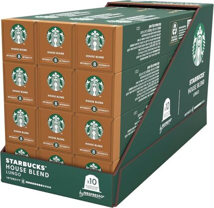 Starbucks by Nespresso House Blend Lungo Medium Roast 10 Coffee Pods (120 Count, Pack of 12)